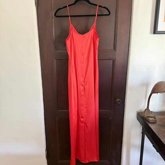 TWELFTH STREET Cynthia Vincent | Orange Satin Maxi Slip Dress | Size Extra Small - Picture 2 of 6